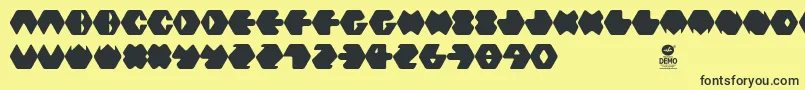 Hexafont Font – Black Fonts on Yellow Background