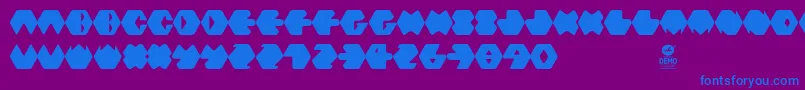 Hexafont Font – Blue Fonts on Purple Background