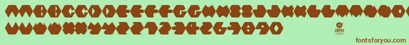 Hexafont Font – Brown Fonts on Green Background
