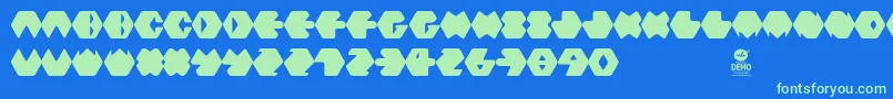 Hexafont Font – Green Fonts on Blue Background