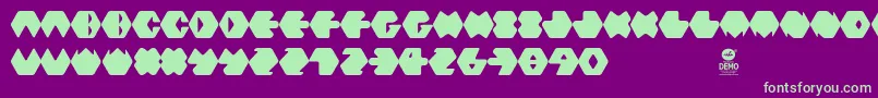 Hexafont Font – Green Fonts on Purple Background