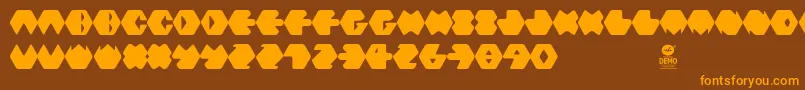 Hexafont Font – Orange Fonts on Brown Background