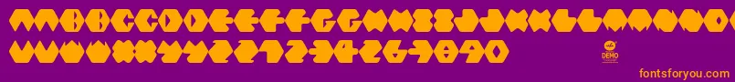 Hexafont Font – Orange Fonts on Purple Background