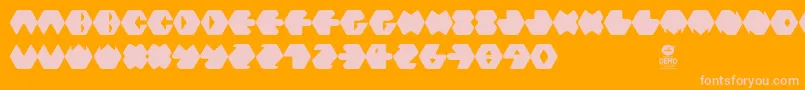 Hexafont Font – Pink Fonts on Orange Background