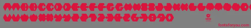 Hexafont Font – Red Fonts on Gray Background