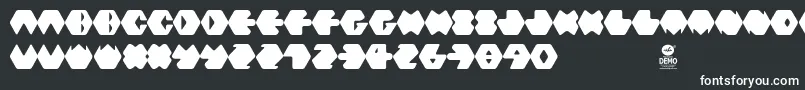 Hexafont-Schriftart – Weiße Schriften auf schwarzem Hintergrund