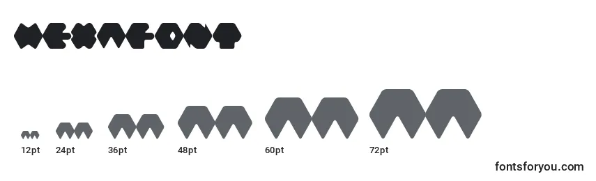 Размеры шрифта Hexafont (57464)