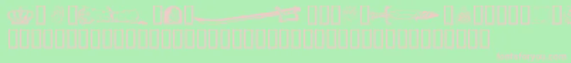 フォントFantasyClipart2 – 緑の背景にピンクのフォント