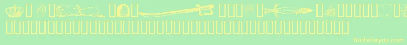 FantasyClipart2-fontti – keltaiset fontit vihreällä taustalla