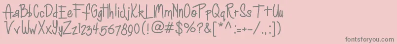 Anihappydays Font – Gray Fonts on Pink Background