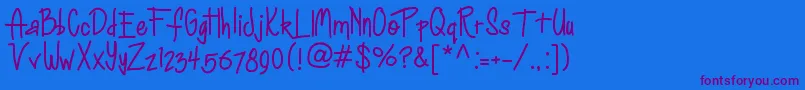 Anihappydays Font – Purple Fonts on Blue Background