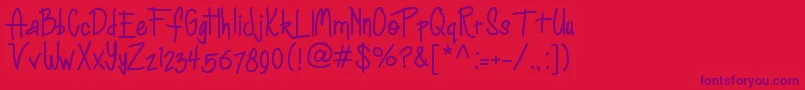 Anihappydays Font – Purple Fonts on Red Background