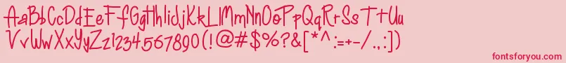 Шрифт Anihappydays – красные шрифты на розовом фоне