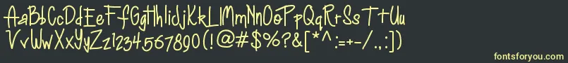 Anihappydays Font – Yellow Fonts on Black Background
