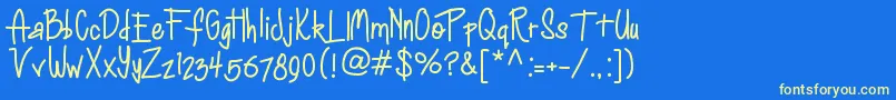Anihappydays Font – Yellow Fonts on Blue Background