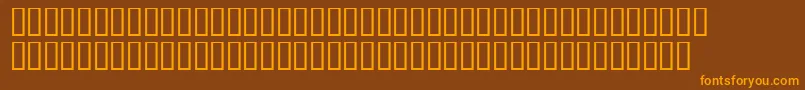 PresswriterSymbols Font – Orange Fonts on Brown Background