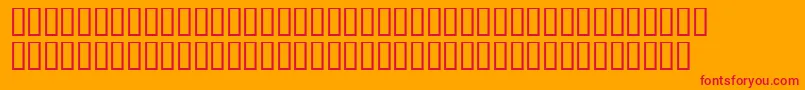 PresswriterSymbols Font – Red Fonts on Orange Background