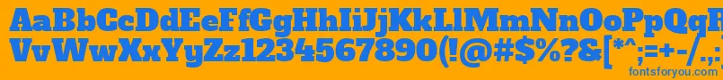 AlfaSlabOne Font – Blue Fonts on Orange Background