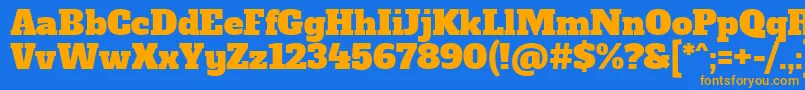 AlfaSlabOne Font – Orange Fonts on Blue Background