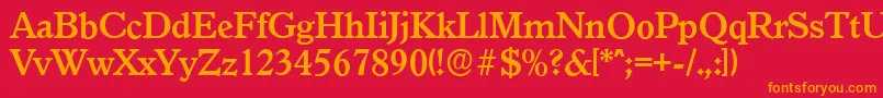 GranadaserialBold Font – Orange Fonts on Red Background