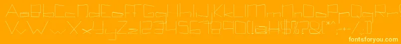 Kuppelkuppel-Schriftart – Gelbe Schriften auf orangefarbenem Hintergrund