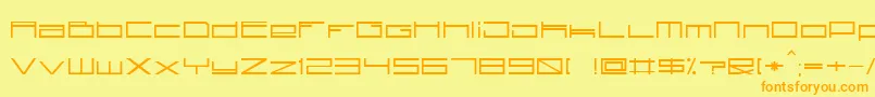fuente Technoid – Fuentes Naranjas Sobre Fondo Amarillo
