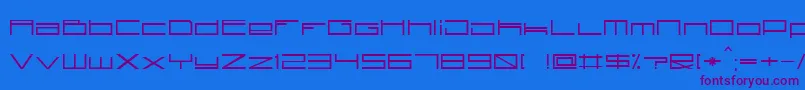 Technoid-Schriftart – Violette Schriften auf blauem Hintergrund