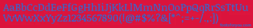 NoticiatextRegular Font – Blue Fonts on Red Background