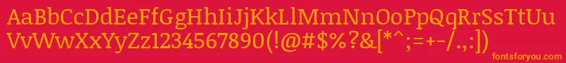 NoticiatextRegular Font – Orange Fonts on Red Background