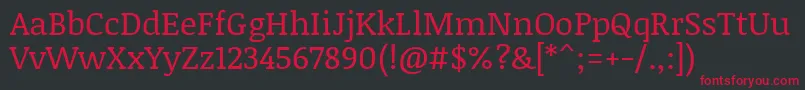 NoticiatextRegular Font – Red Fonts on Black Background