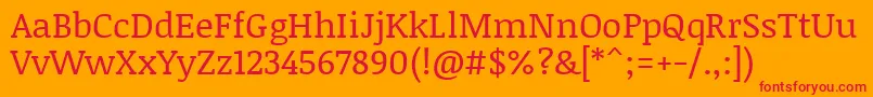 NoticiatextRegular Font – Red Fonts on Orange Background