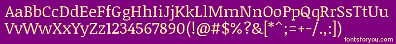 NoticiatextRegular Font – Yellow Fonts on Purple Background