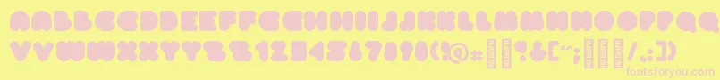 Czcionka CleanapeRegular – różowe czcionki na żółtym tle