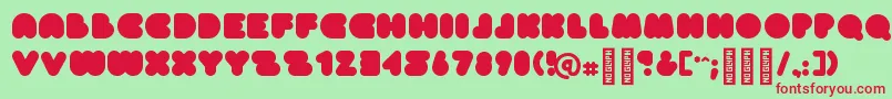 CleanapeRegular Font – Red Fonts on Green Background