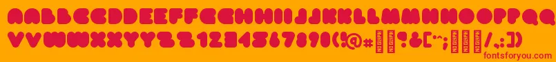 Fonte CleanapeRegular – fontes vermelhas em um fundo laranja