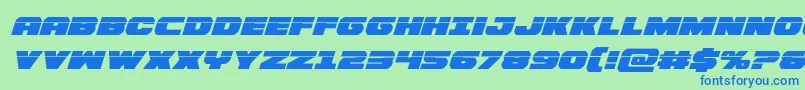 Bummerlaserital Font – Blue Fonts on Green Background