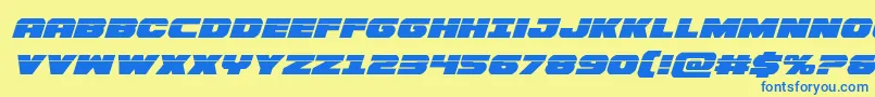 Bummerlaserital Font – Blue Fonts on Yellow Background