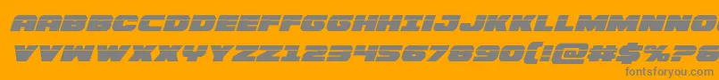 Bummerlaserital-Schriftart – Graue Schriften auf orangefarbenem Hintergrund