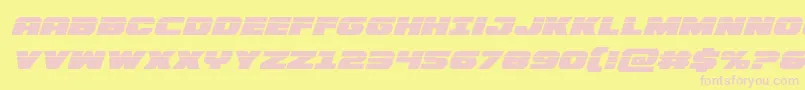 フォントBummerlaserital – ピンクのフォント、黄色の背景