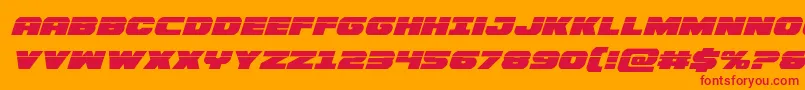 フォントBummerlaserital – オレンジの背景に赤い文字