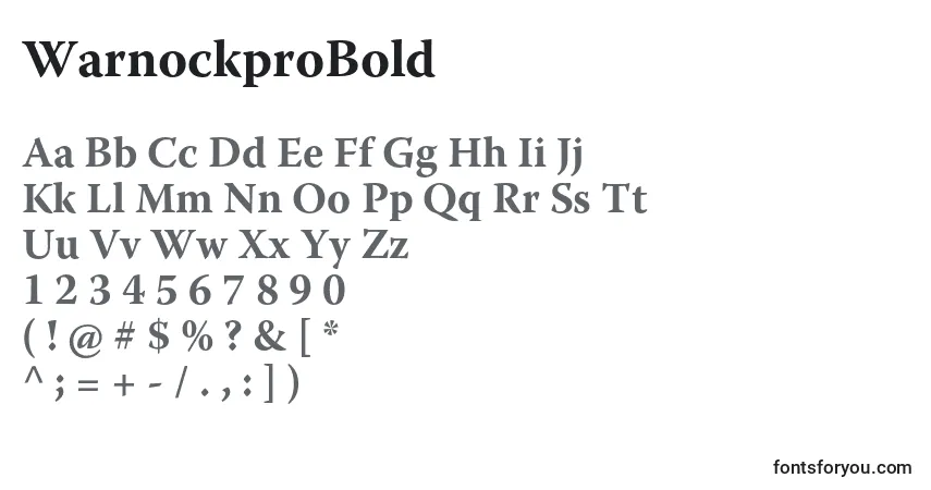 Fuente WarnockproBold - alfabeto, números, caracteres especiales