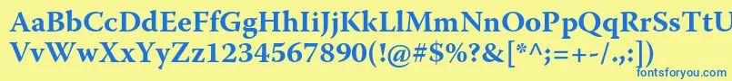 WarnockproBold Font – Blue Fonts on Yellow Background