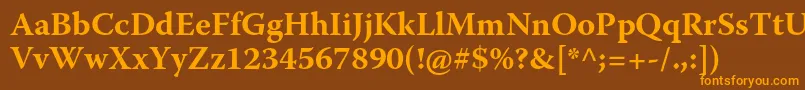 WarnockproBold Font – Orange Fonts on Brown Background