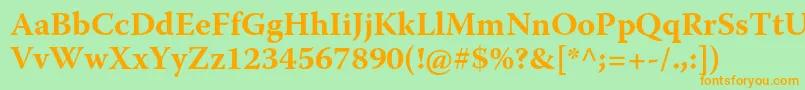 WarnockproBold Font – Orange Fonts on Green Background