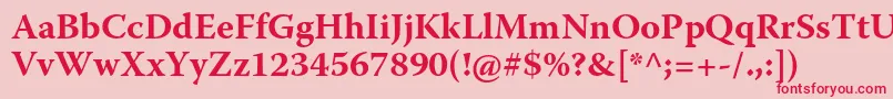 WarnockproBold Font – Red Fonts on Pink Background