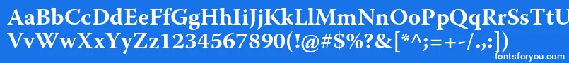 フォントWarnockproBold – 青い背景に白い文字