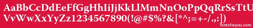 フォントWarnockproBold – 赤い背景に白い文字