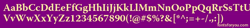 WarnockproBold Font – Yellow Fonts on Purple Background