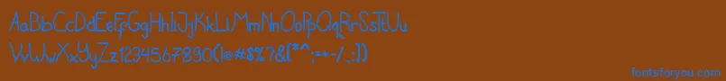 フォントLatian – 茶色の背景に青い文字