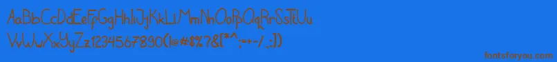 Latian Font – Brown Fonts on Blue Background